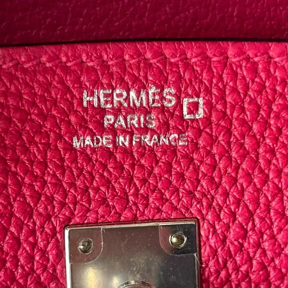 Hermes Pink Frambois Togo & Crocodile Touch Birkin 25 - Picture 7 of 8